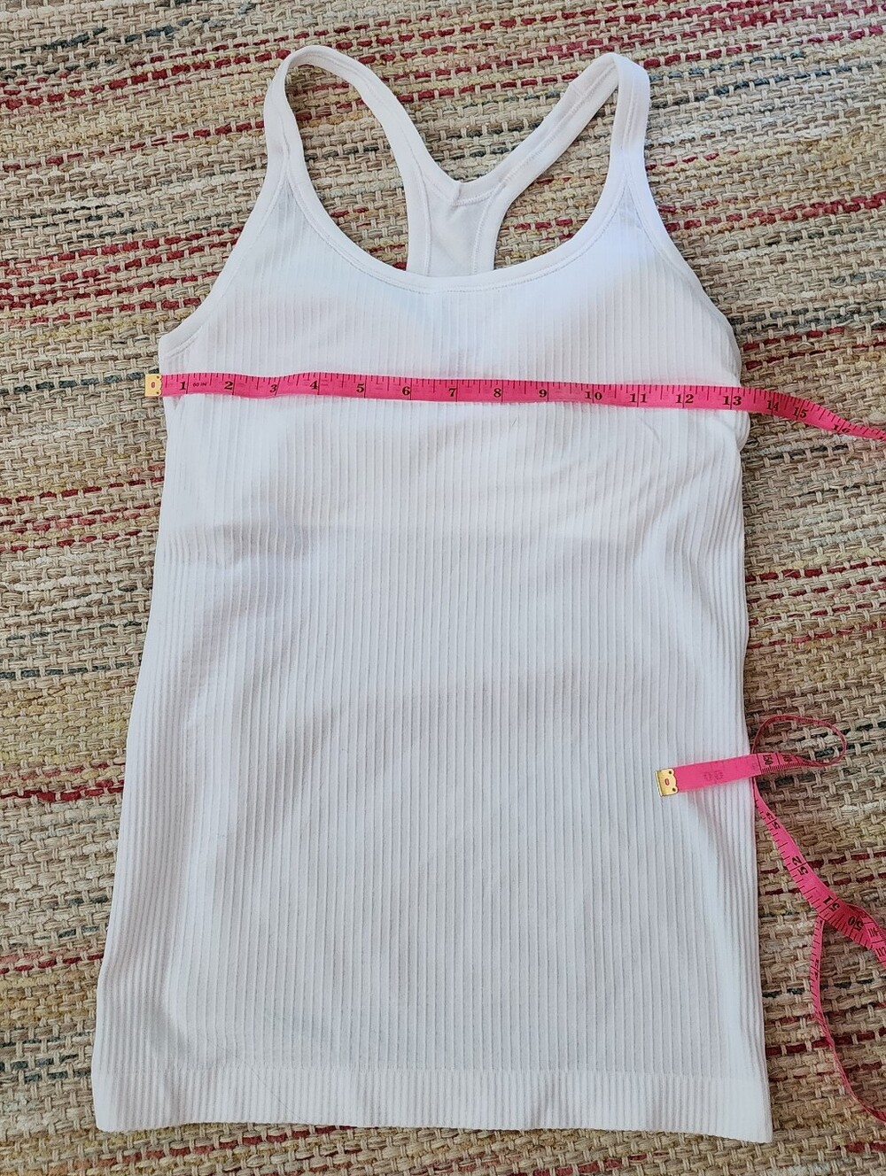 Lululemon Atletica Ebb To Street White Racerback Yoga Tank Top Size 6 - Picture 4 of 7